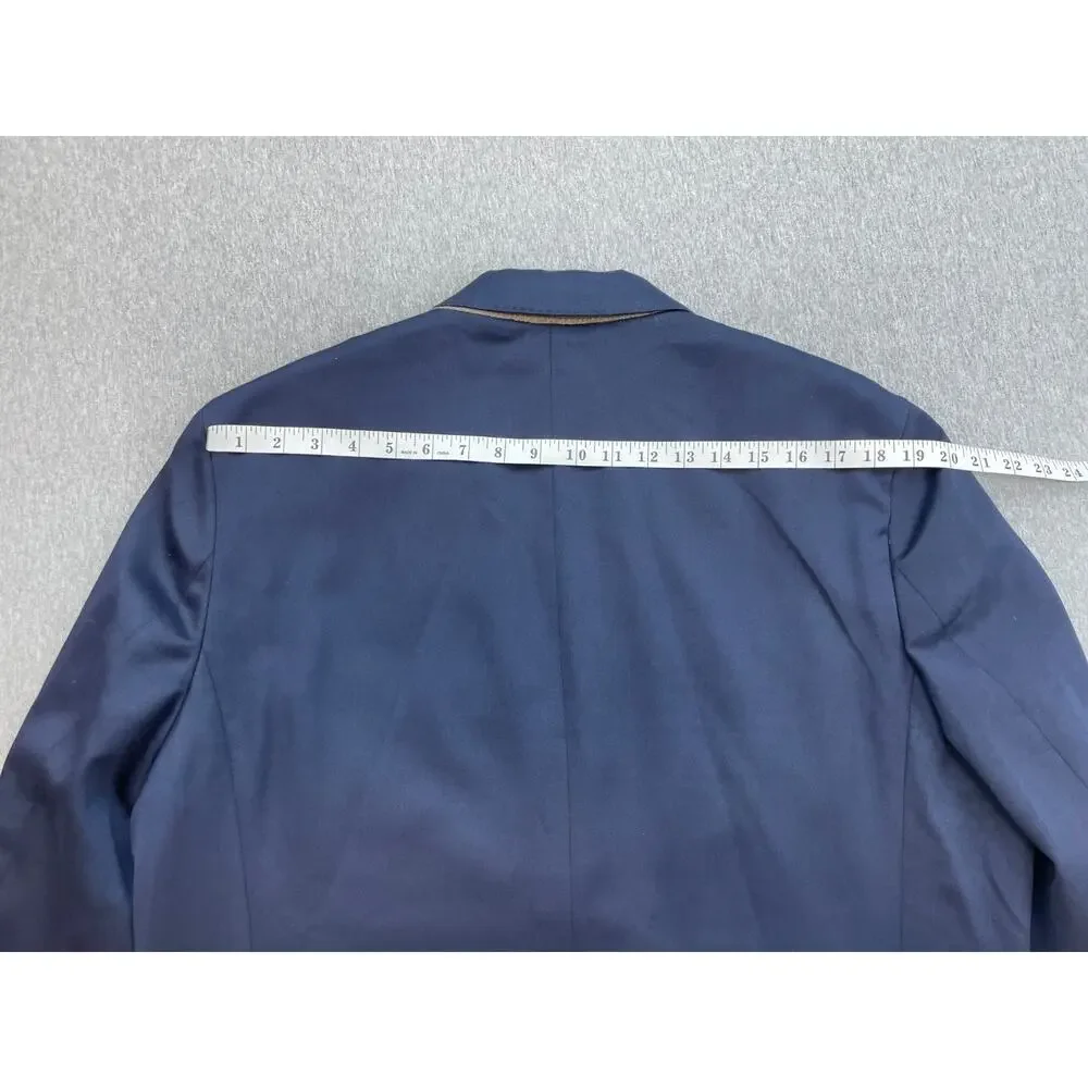 Banana Republic‎ Blazer Mens 46R Navy Blue Stretch 2-Button Single Breast Lined